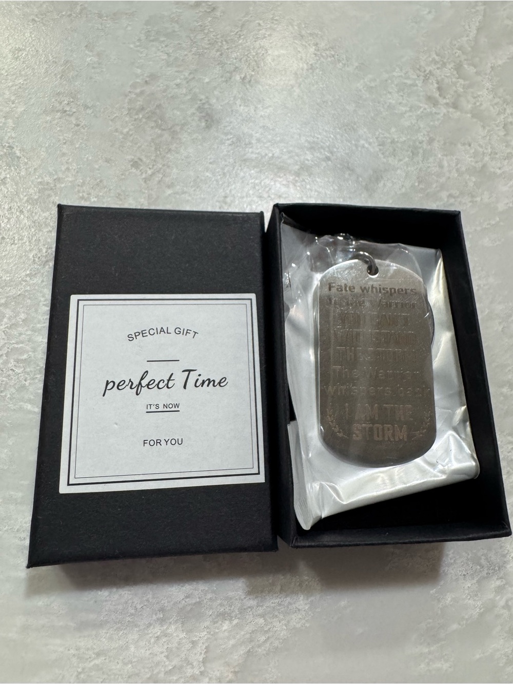 Engraved Silver Key Chain With Gift Box - Silver